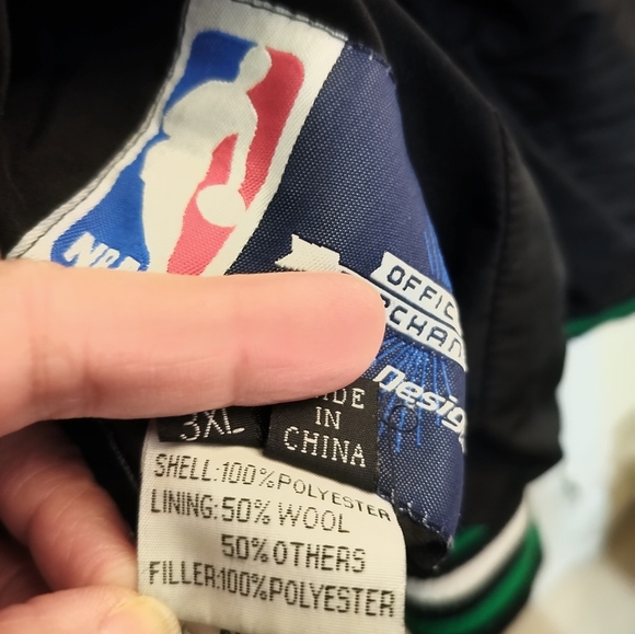 M251) Boston Celtics JH Design Reversible Black Embroidered Logo Wool Jacket 3XL - Picture 14 of 15